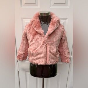 Guess Kids Blush Faux Fur Puffer Coat